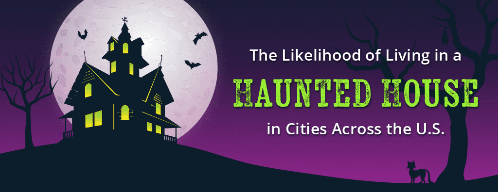 Header image for a blog about the probability of living in a haunted house in the U.S.