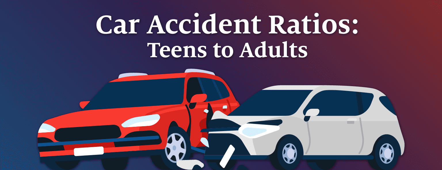 A header image for a blog about car accidents involving teens and adults